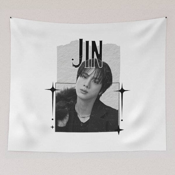Item preview, BTS Jin Kpop Boy Group Scrapbook Collage Cozy Y2K Vintage Design designed and sold by HELL0WBELLO.
