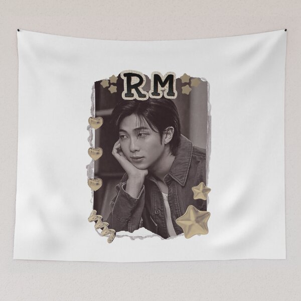 Item preview, BTS RM K-pop Boy group Scrapbook Collage Cozy Y2K Vintage Design designed and sold by HELL0WBELLO.