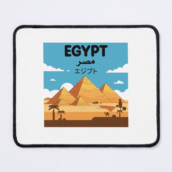 Item preview, Egypt Pyramids Cartoon – Giza Desert Camel Illustration designed and sold by Karoft Collection.