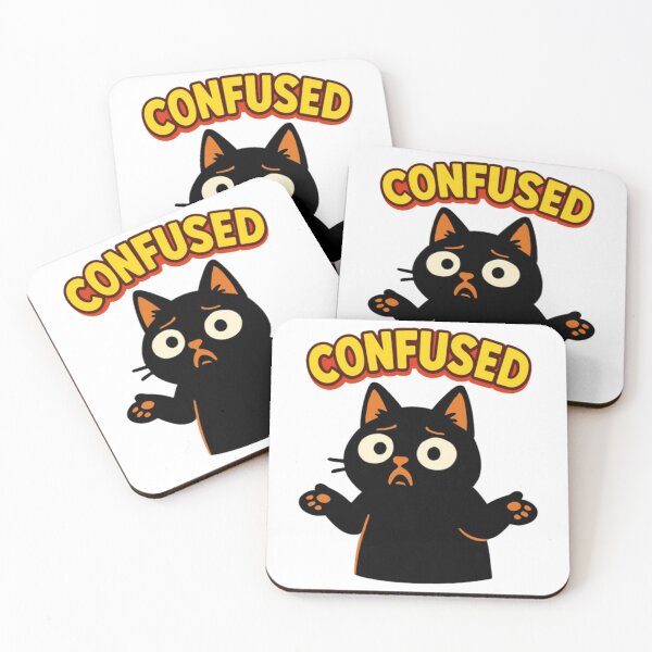 Item preview, Confused black cat designed and sold by JonysCreativeDesigns.