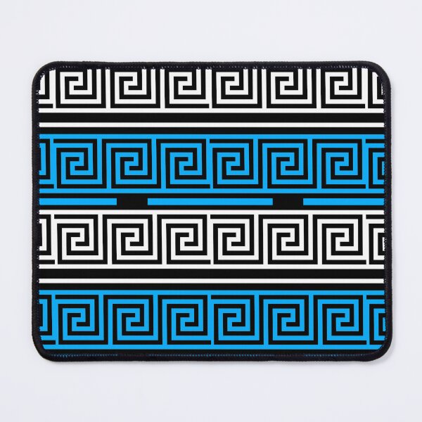 Item preview, Black Background Blue White Greek Key Fret Design designed and sold by PatternTitan.