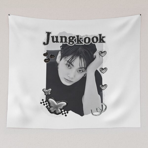 Item preview, BTS Jungkook Kpop Boy Group Black and White Collage Design designed and sold by AJUNICE STUDIO.