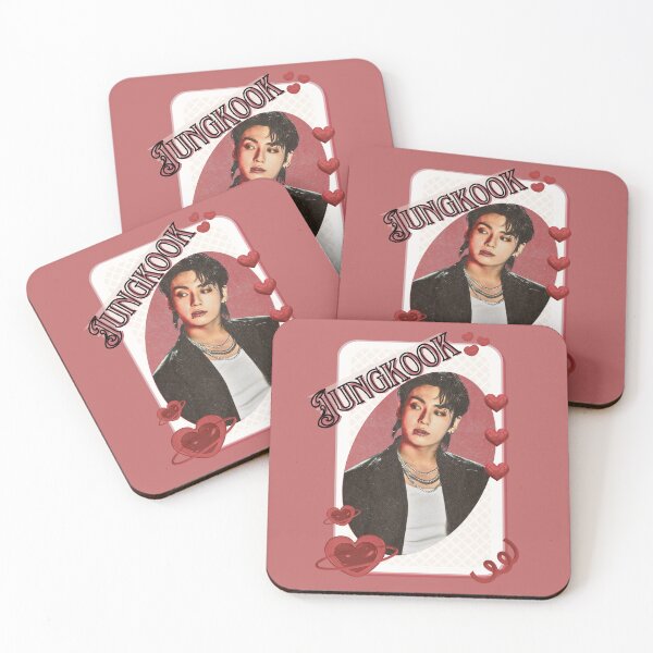 Item preview, BTS Jungkook Kpop Boy Group Card Red Aesthetic Collage Design designed and sold by AJUNICE STUDIO.
