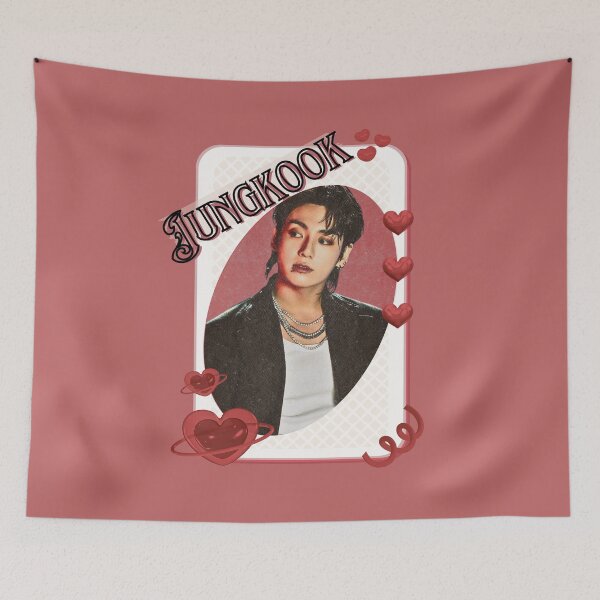 Item preview, BTS Jungkook Kpop Boy Group Card Red Aesthetic Collage Design designed and sold by AJUNICE STUDIO.