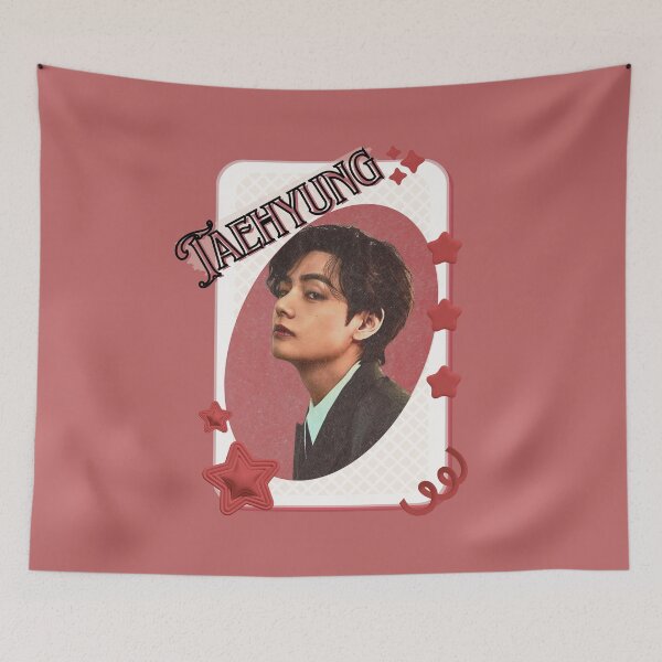 Item preview, BTS V Taehyung Kpop Boy Group Card Red Aesthetic Collage Design designed and sold by AJUNICE STUDIO.