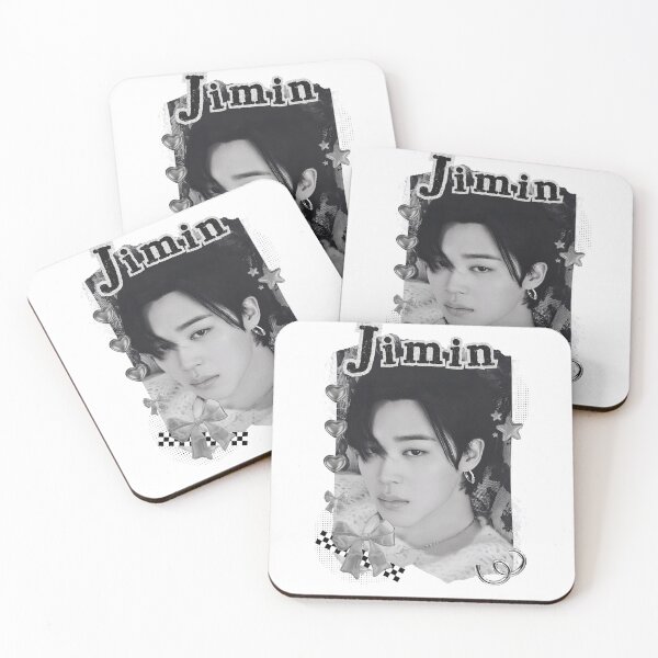 Artikelvorschau, BTS Jimin Kpop Boy Group Schwarz-Weiß-Collage-Design entworfen und verkauft von AJUNICE STUDIO.