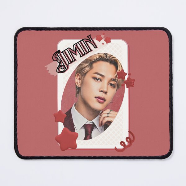 Item preview, BTS Jimin Kpop Boy Group Card Red Aesthetic Collage Design designed and sold by AJUNICE STUDIO.