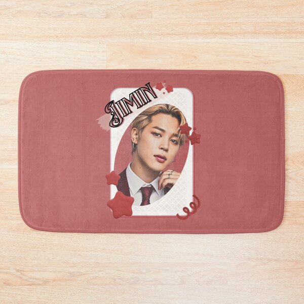 Item preview, BTS Jimin Kpop Boy Group Card Red Aesthetic Collage Design designed and sold by AJUNICE STUDIO.