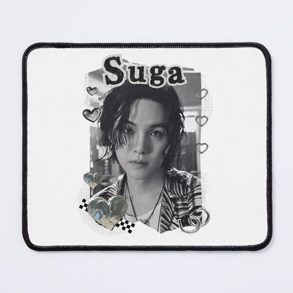 Item preview, BTS Suga Kpop Boy Group Black and White Collage Design designed and sold by AJUNICE STUDIO.