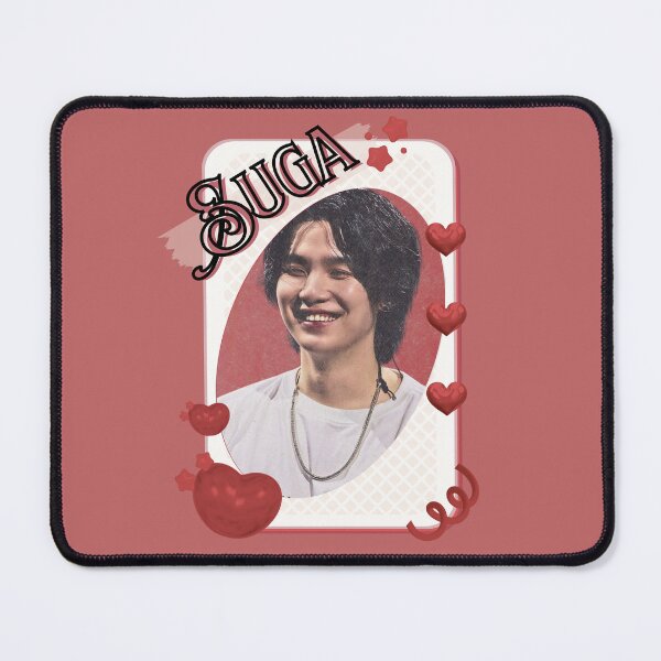 Item preview, BTS Suga Kpop Boy Group Card Red Aesthetic Collage Design designed and sold by AJUNICE STUDIO.