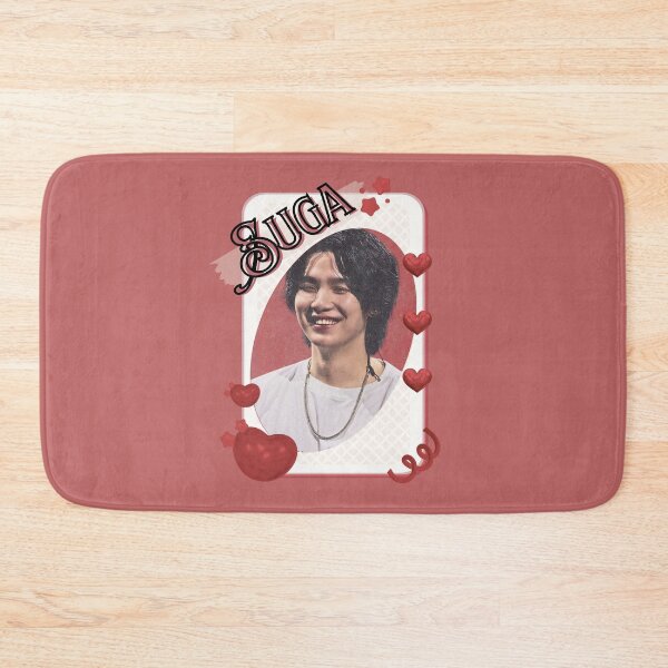 Item preview, BTS Suga Kpop Boy Group Card Red Aesthetic Collage Design designed and sold by AJUNICE STUDIO.