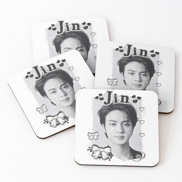 Item preview, BTS Jin Kpop Boy Group Black and White Collage Design designed and sold by AJUNICE STUDIO.