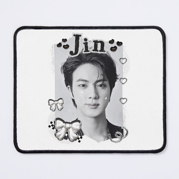 Item preview, BTS Jin Kpop Boy Group Black and White Collage Design designed and sold by AJUNICE STUDIO.