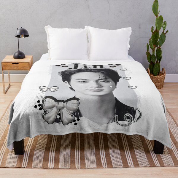 Item preview, BTS Jin Kpop Boy Group Black and White Collage Design designed and sold by AJUNICE STUDIO.