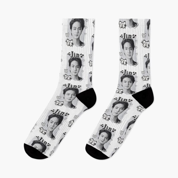 Item preview, BTS Jin Kpop Boy Group Black and White Collage Design designed and sold by AJUNICE STUDIO.