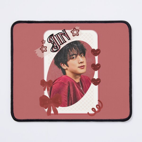 Item preview, BTS Jin Kpop Boy Group Card Red Aesthetic Collage Design designed and sold by AJUNICE STUDIO.