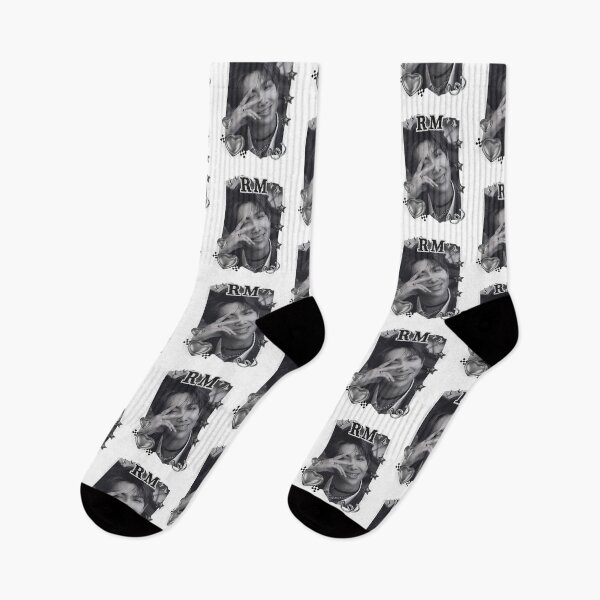 Item preview, BTS RM Kpop Boy Group Black and White Collage Design designed and sold by AJUNICE STUDIO.
