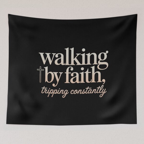Item preview, Walking By Faith Tripping Constantly Minimalist Christian T-Shirt designed and sold by ketkacreations.