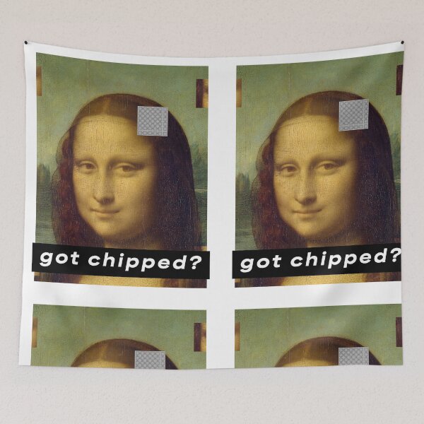 Item preview, Mona Lisa Got Chipped? got milk parody designed and sold by JashJhaveri.