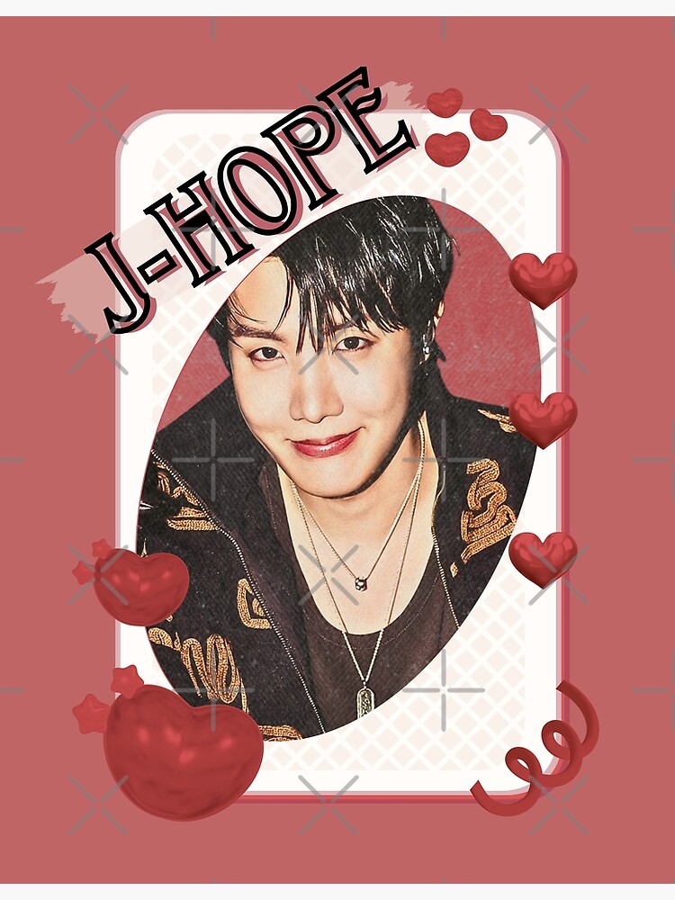 BTS J Hope Kpop Boy Group Card Red Aesthetic Collage Design" Canvas Print  for Sale by MeadowwCottage | Redbubble