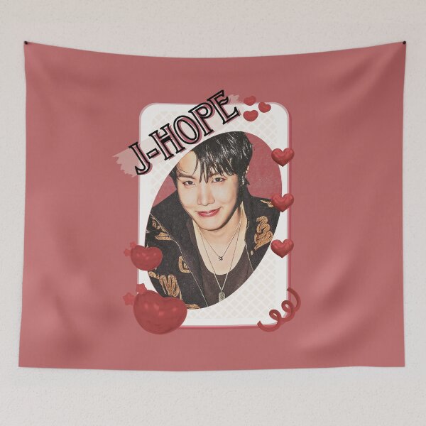 Item preview, BTS J Hope Kpop Boy Group Card Red Aesthetic Collage Design designed and sold by AJUNICE STUDIO.