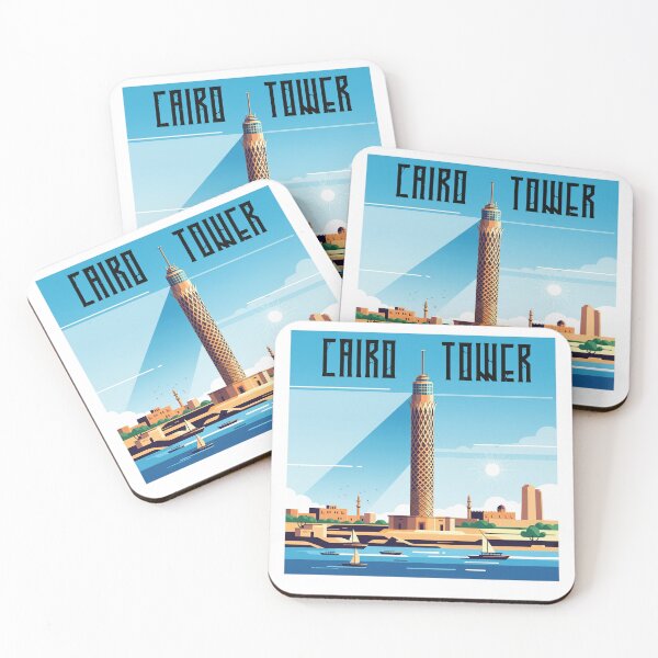 Item preview, Cairo Tower Cartoon – Egypt Landmark Illustration designed and sold by Karoft Collection.