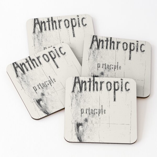 Item preview, "Anthropic principle" word, drawing, text, for light fabrics designed and sold by Time4Space.