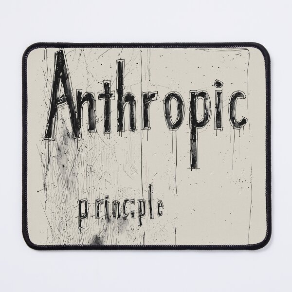 Item preview, "Anthropic principle" word, drawing, text, for light fabrics designed and sold by Time4Space.