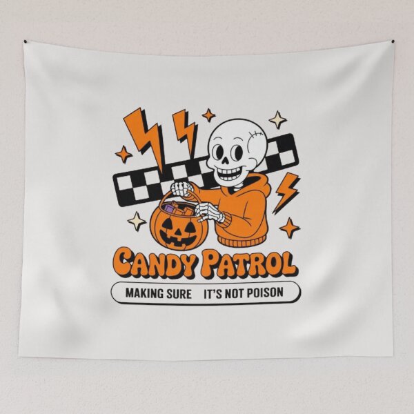 Item preview, Candy Patrol Halloween Skeleton Design | Funny Trick or Treat Safety Art | Retro Spooky Cute Style designed and sold by dortmond.