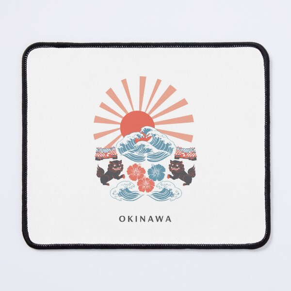 Item preview, Vintage Okinawa Japan Shisa Dogs and Great Wave Sun Art Print - Classic Japanese Souvenir Design, T-shirt Graphic, Home Decor, Travel Gift designed and sold by Colorful-Garden.