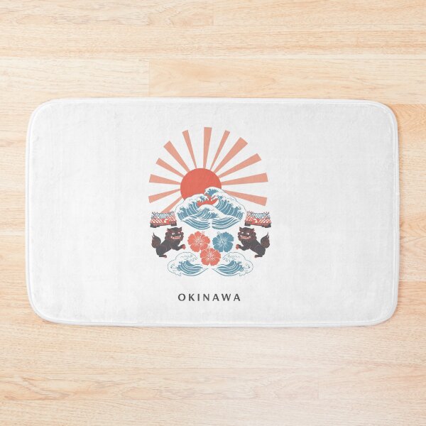 Item preview, Vintage Okinawa Japan Shisa Dogs and Great Wave Sun Art Print - Classic Japanese Souvenir Design, T-shirt Graphic, Home Decor, Travel Gift designed and sold by Colorful-Garden.