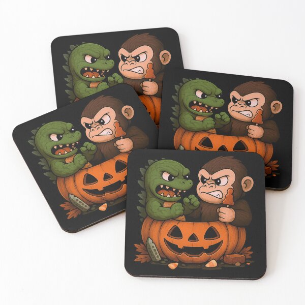 Item preview, King King VS Godzilla in a Halloween Pumpkin designed and sold by AnotherFemaleHuman.