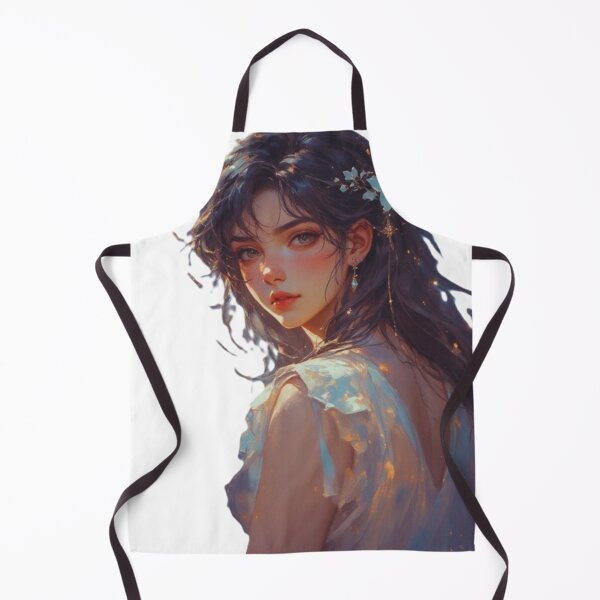 Item preview, "Elegant Girl with Flowers – Romantic Anime Portrait Art" by NegarTv Designs designed and sold by NegarTv Designs.
