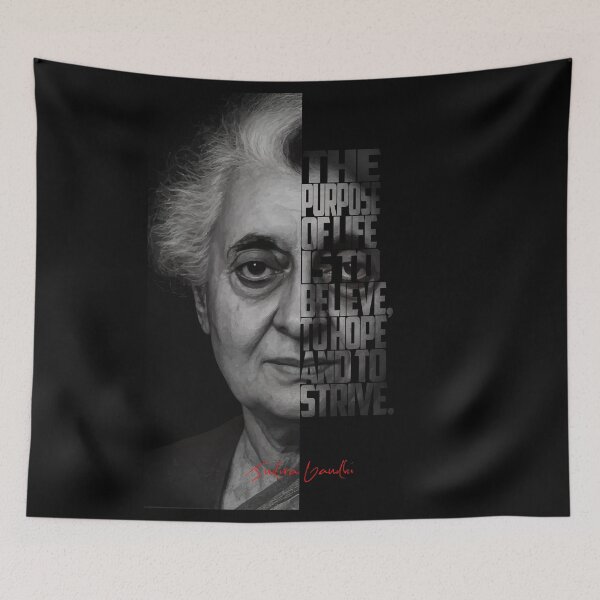 Item preview, Indira Gandhi Portrait – Black and White Art designed and sold by Enea Kelo.