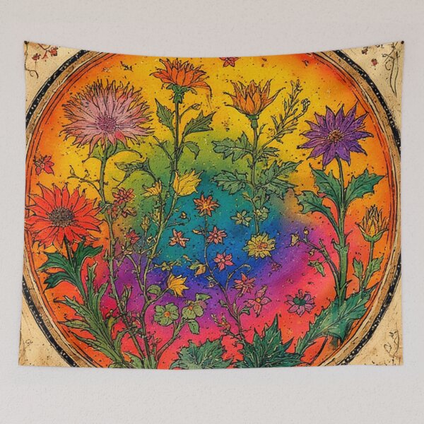 Item preview, Dark Colorful Floral Art designed and sold by TheDarkWardrobe.