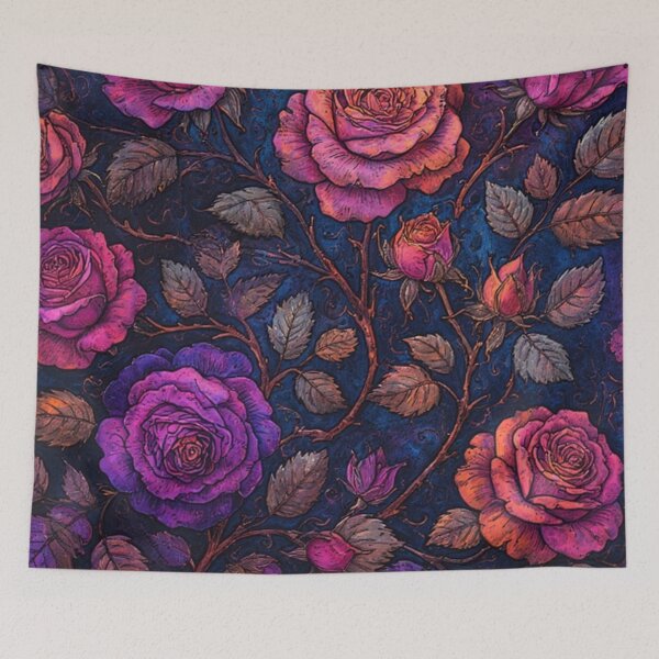 Item preview, Dark Colorful Roses Art designed and sold by TheDarkWardrobe.