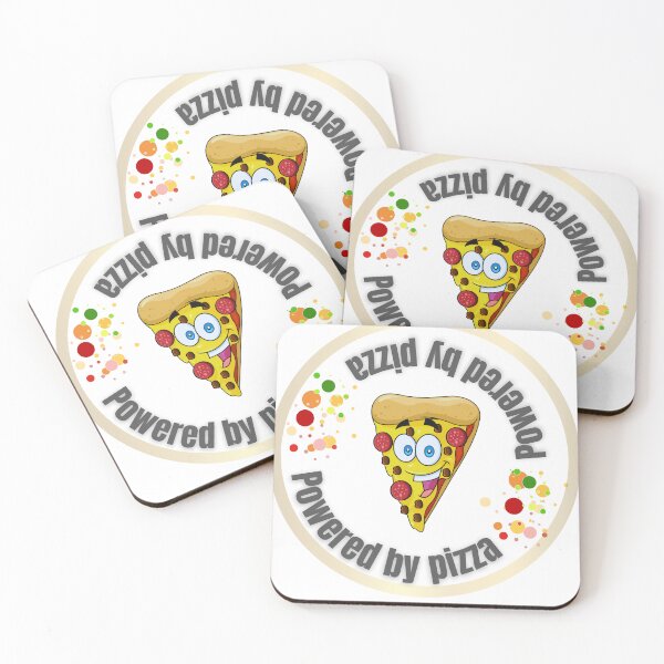 Item preview, Powered by Pizza Funny Cartoon Slice designed and sold by Mindsafe8.