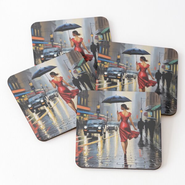 Item preview, Red Dress In The Rain designed and sold by Peter Stawicki.