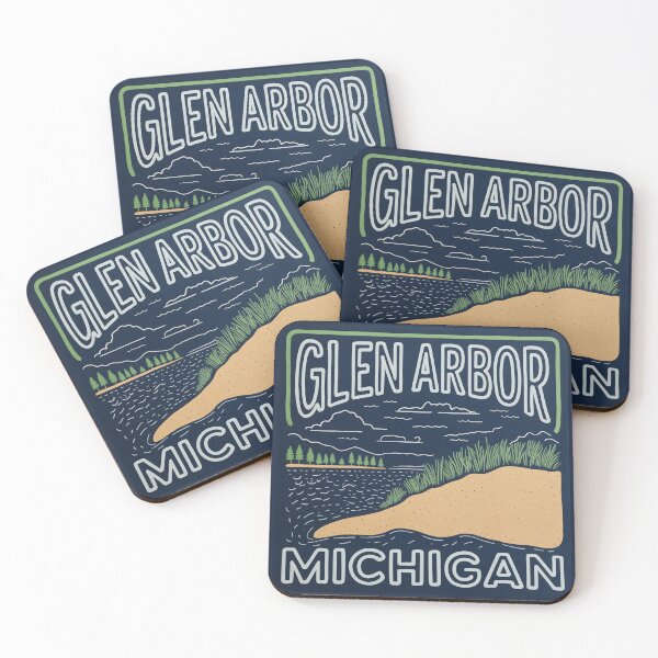 Item preview, Neon Glen Arbor Michigan Sand Dunes designed and sold by TheOldMittenIllustrated.