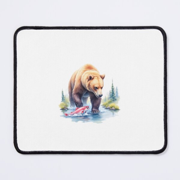 Item preview, Grizzly Bear Catching Salmon – Wild Nature Alaska designed and sold by pixeldizajn.