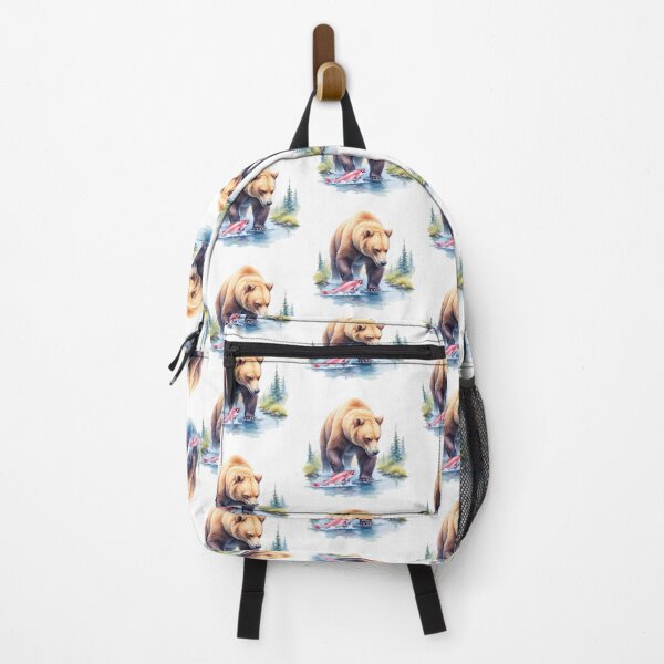 Item preview, Grizzly Bear Catching Salmon – Wild Nature Alaska designed and sold by pixeldizajn.