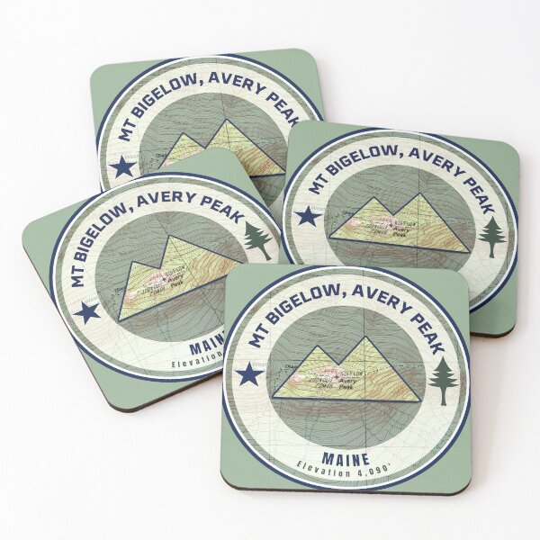 Item preview, Maine Mountain Map Peaks - Mount Bigelow Avery Peak designed and sold by Willz Designz.