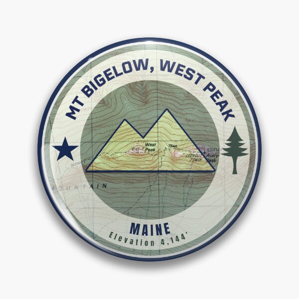 Item preview, Maine Mountain Map Peaks - Mount Bigelow West Peak designed and sold by Willz Designz.