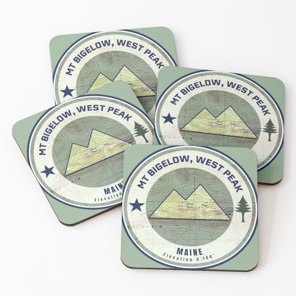 Item preview, Maine Mountain Map Peaks - Mount Bigelow West Peak designed and sold by Willz Designz.
