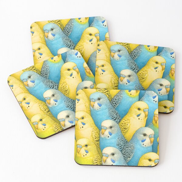 Item preview, Blue and yellow parakeets designed and sold by BackgroundND.