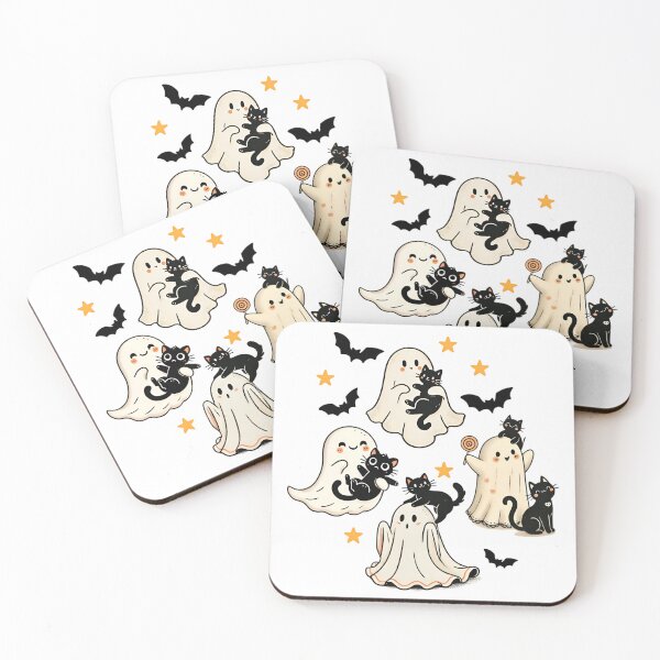 Item preview, Halloween Cute Ghosts Bats Black Cats designed and sold by Eclectic Monkey.