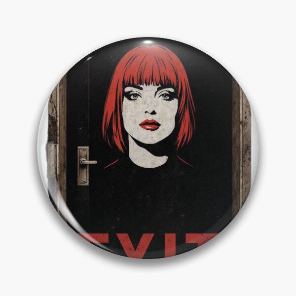 Item preview, Weathered Door with Red Haired Woman Illustration and EXIT Text designed and sold by Creative88Art.