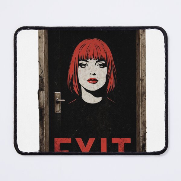 Item preview, Weathered Door with Red Haired Woman Illustration and EXIT Text designed and sold by Creative88Art.