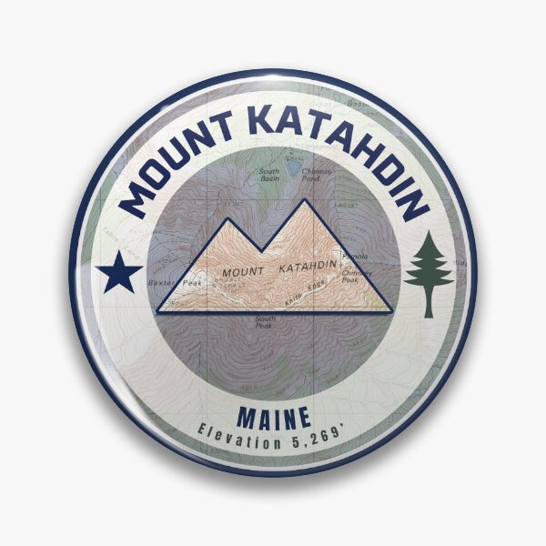 Item preview, Maine Mountain Map Peaks - Mount Katahdin designed and sold by Willz Designz.