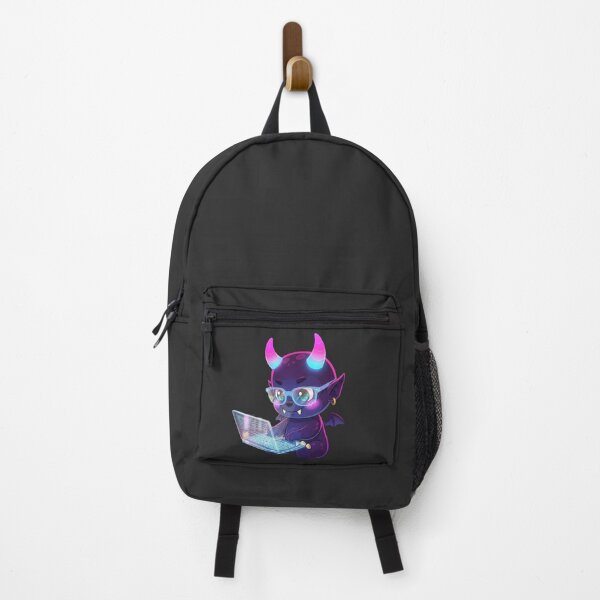 Item preview, Cyber Oni Hacker – Kawaii Futuristic Demon with Neon Glow designed and sold by PunnyBean.